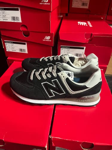 574 Core Black Men's Size M 9.0 (W 10.5) Adult New Balance Shoes (New)