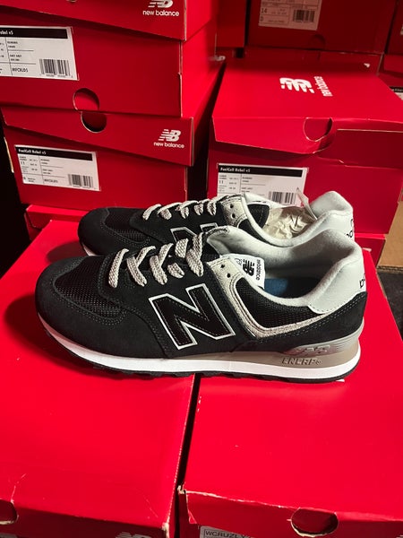 574 Core Black Men's Size M 9.0 (W 10.5) Adult New Balance Shoes (New)