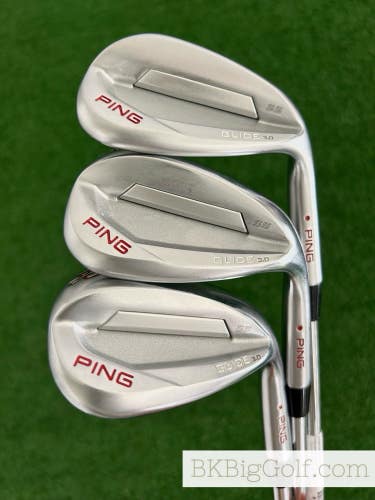 Ping Glide 3.0 Chrome Custom Red 3 Wedge Set (50, 54, & 60 Degrees)