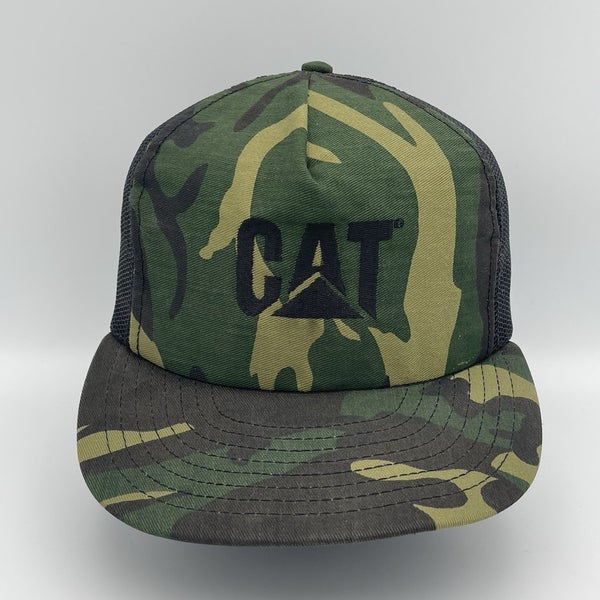 Vintage CAT Caterpillar Camo Snapback Hat Cap Louisville Mfg Co Made In USA
