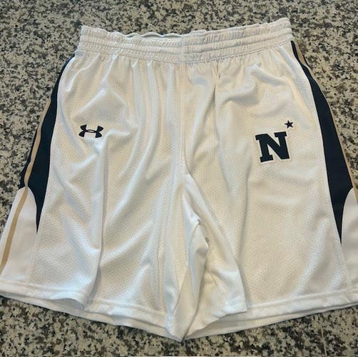 Under Armour Navy Naval Academy mens game team lacrosse shorts NEW L large