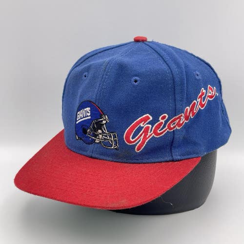 Vintage New York Giants Apex One Snapback Hat Side Script Helmet Logo NFL 90s