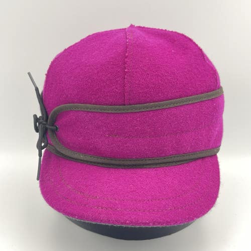 Stormy Kromer Womens Wool Fuchsia Purple Fitted Hat Cap Size 7 Made in USA