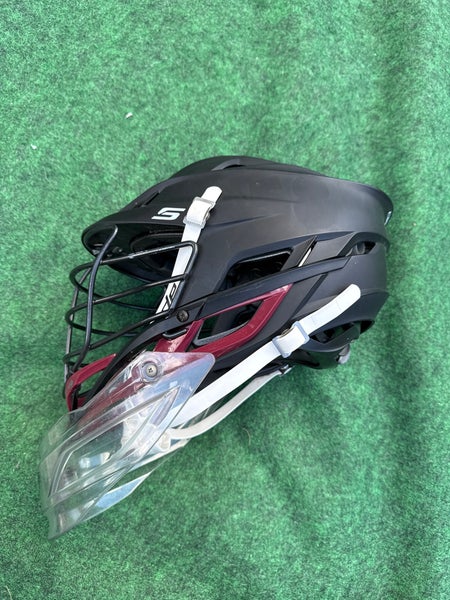 Black & Maroon Adult Cascade S Goalie Helmet (Used) | OSFM