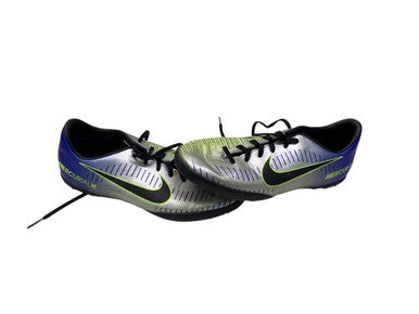 Used Nike Soccer Indoor Shoes Navy Blue And Lime Junior 04.5 11347-S000254894