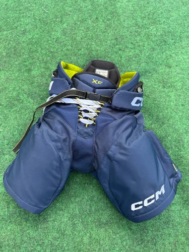 Navy Blue CCM Tacks XF Hockey Pants (Used) | Junior Small