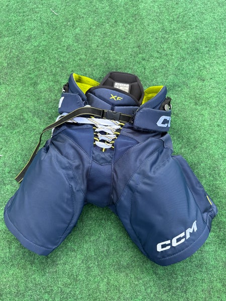 Navy Blue CCM Tacks XF Hockey Pants (Used) | Junior Small