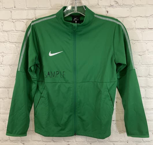 Nike AA2071-302 Youth DRI-FIT Long-Sleeve Full-Zip Jacket Green White Medium
