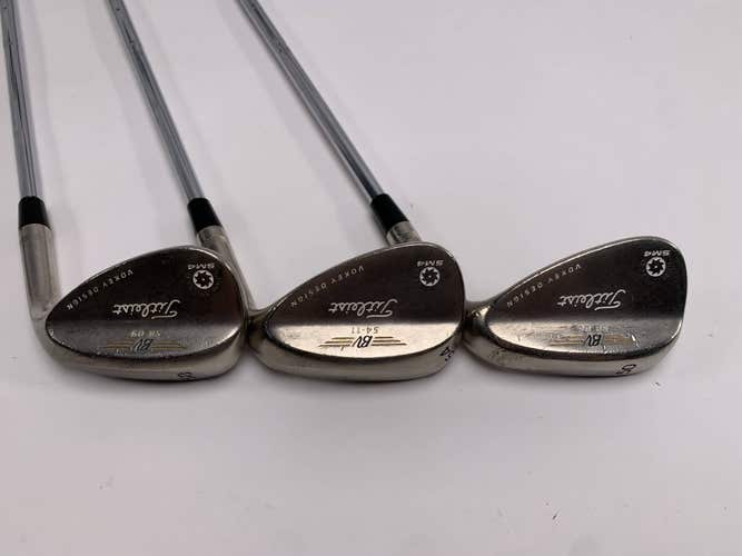 Titleist Vokey Spin Milled SM4 Chrome Wedge Set 50* 8 | 54* 11 | 58* 9 Mens RH