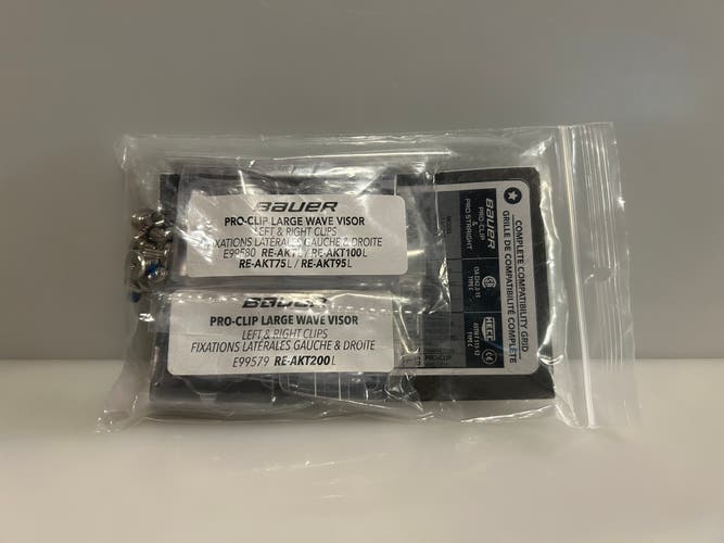 New Bauer Pro Clip Visor Clips & Hardware - Size Large