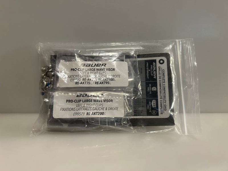 New Bauer Pro Clip Visor Clips & Hardware - Size Large