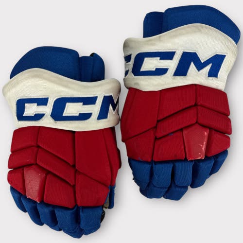 Pro Stock Used CCM Tacks 15" Rochester Americans Hockey Gloves