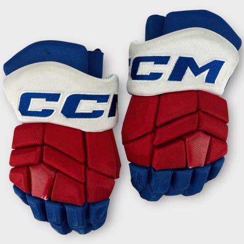 Pro Stock Used CCM Tacks 15" Rochester Americans Hockey Gloves