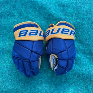 Blue & Yellow Senior Bauer Vapor Team Pro  Gloves 13" (Used)