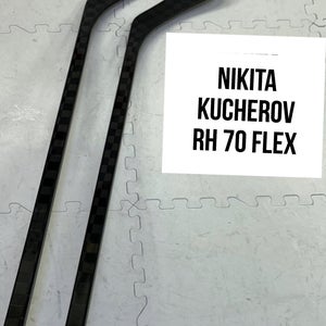 Senior(2x)Right Kucherov 70 Flex Toe Pattern PROBLACKSTOCK Unbranded Pro Stock Hockey Sticks