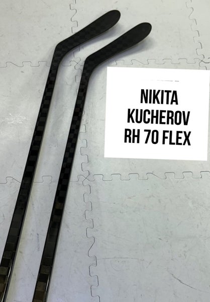 Senior(2x)Right Kucherov 70 Flex Toe Pattern PROBLACKSTOCK Unbranded Pro Stock Hockey Sticks