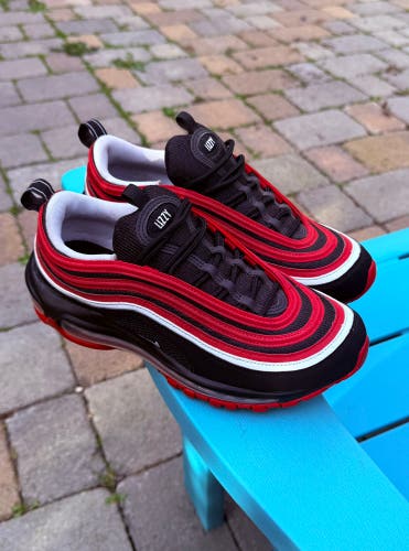 Nike By You ID Air Max 97 - Black/ Red/White Women's Sneakers Sz 7.5 - CT7954 991