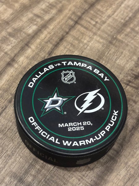 Dallas Stars vs Tampa Bay Lightning NHL Official Warm Up Hockey Puck 3/20/2025