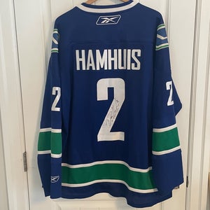Authentic Reebok Vancouver Canucks Dan Hamhuis Blue Jersey Size XXL 2XL