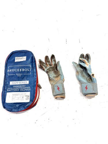 Used BRUCE BOLT HAPP SERIES BB/SB Batting Gloves Carolina Blue MD 11860-S000297138