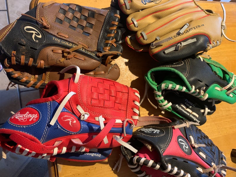 Rawlings RH Baseball Gloves Used 5 Pack