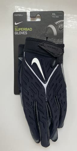 NWT nike Superbad 6.0 NFL Mens XXL Padded Football Gloves black/White Oreo