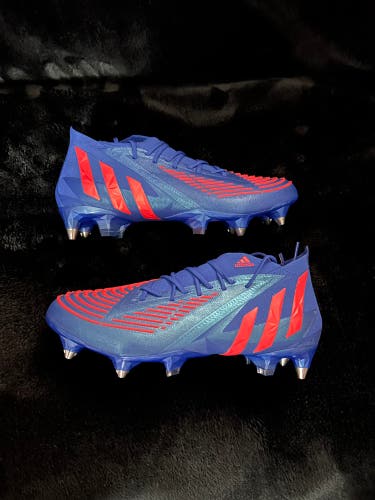 Blue Men's Size M 11.5 (W 12.5) Adidas Predator edge.1 Detachable Cleats Cleats (New)