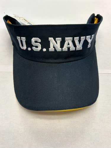 Oarsman Navy Golf Visor (Navy/Yellow) Elastic Golf Hat NEW
