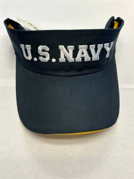 Oarsman Navy Golf Visor (Navy/Yellow) Elastic Golf Hat NEW