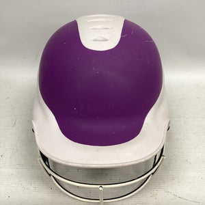 Used RIP-IT HELMET W/ MASK Batting Helmet w/Mask White And Purple S/M 11851-S000037369