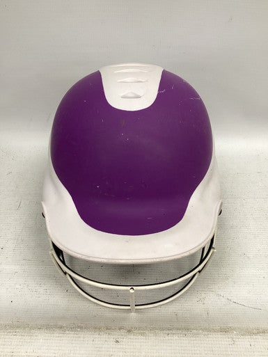 Used RIP-IT HELMET W/ MASK Batting Helmet w/Mask White And Purple S/M 11851-S000037369