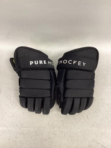 Used Pure Hockey GLOVES Youth Gloves Black 9" 11851-S000037509