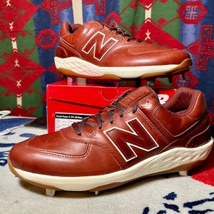 Fresh foam x 574 all star Brown leather Size 13.0 (W 14.0) New Balance Low Top Metal