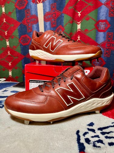 Fresh foam x 574 all star Brown leather Size 13.0 (W 14.0) New Balance Low Top Metal