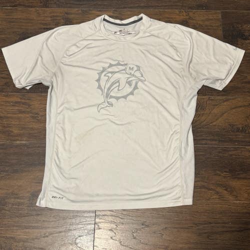 Miami Dolphins Mike Sherman Team Issued NFL On Field White Logo Dri Fit Sz XXL