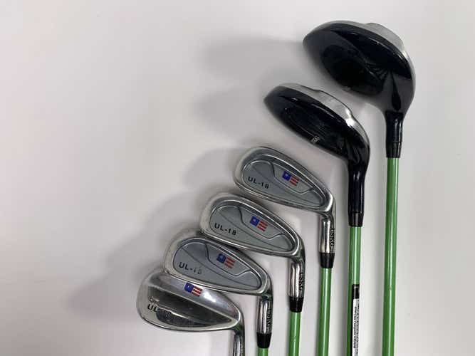 Us Kids Ul-18 Club Set 3W 4H 8 -PW+SW KidPower 57-39 Regular Graphite Mens RH