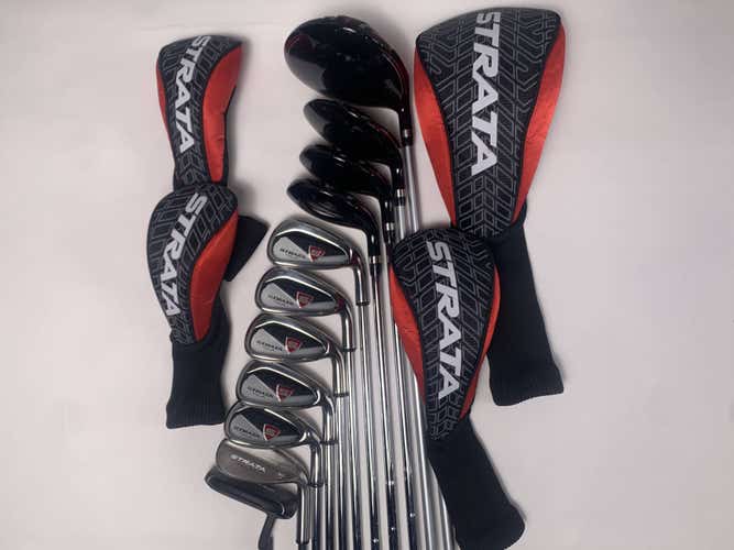 Strata Tour Club Set Driver 3W 4&5H 6-PW LW Putter Graphite & Steel Mens RH HC