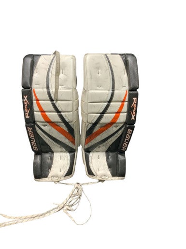 Used Bauer REFLEX RX8 30+1 Goalie Leg Pads Inter Black/Orange/White 30" 11823-S000034020