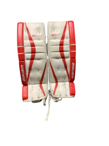 Used Bauer REACTOR 7000 28+1 Goalie Leg Pads Inter White And Red 28" 11823-S000034019
