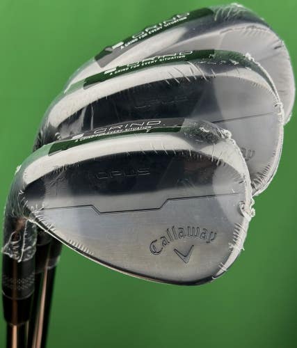 Callaway Opus Black Shadow Wedge Set 52-10*, 56-12*, 60-10* S-Grind Steel LH NEW