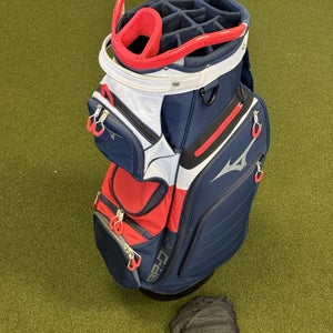 Mizuno BRD4C Red/White/Blue Cart Bag with 14-Way-Top