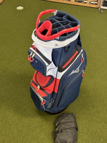 Mizuno BRD4C Red/White/Blue Cart Bag with 14-Way-Top