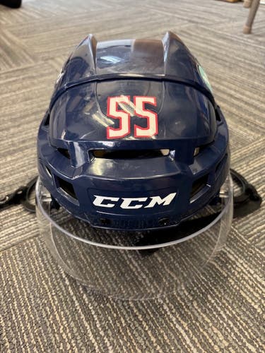 Blue Jackets CCM Vector V08 Helmet Pro Stock Medium