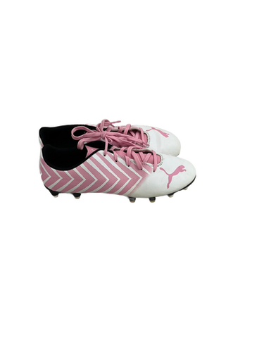 Used Puma TACTO II Soccer Cleats Pink And White Junior 04 11692-S000140708
