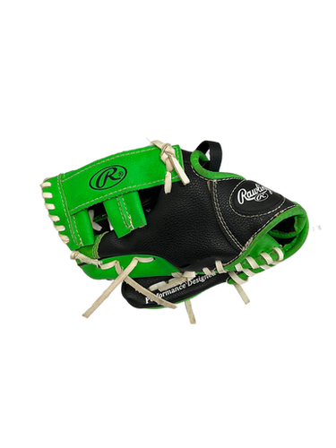 Used Rawlings PL90LG BB/SB Glove T-ball Black And Neon Green 9" 11692-S000139407