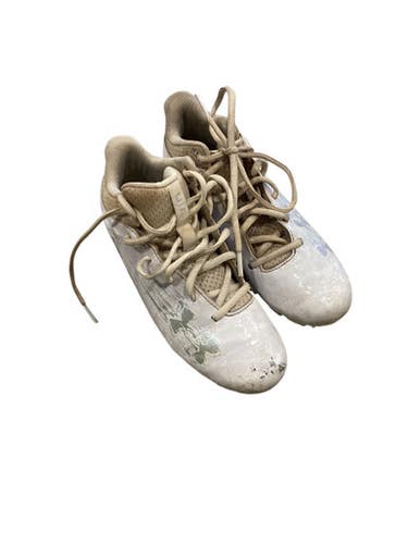 Used Under Armour Jr FB Cleats White Junior 03.5 11884-S000049347