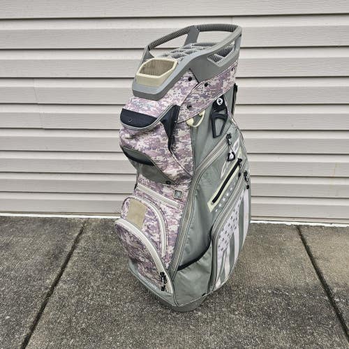 Sun Mountain C-130 Cart Golf Bag Green Digital Camo American Flag 14 Way Divider