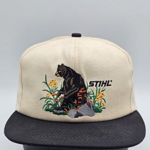 Vintage Rare 1995 Stihl Bear Nature K Products Promo Hat Made In USA Snapback