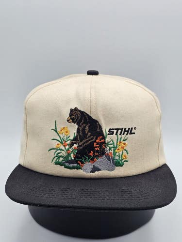 Vintage Rare 1995 Stihl Bear Nature K Products Promo Hat Made In USA Snapback