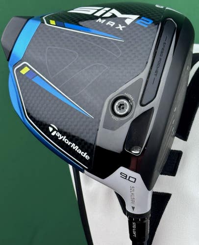 TaylorMade SIM2 MAX Driver 9* Stiff Fujikura Ventus Blue 5S w/ Cover MINT!
